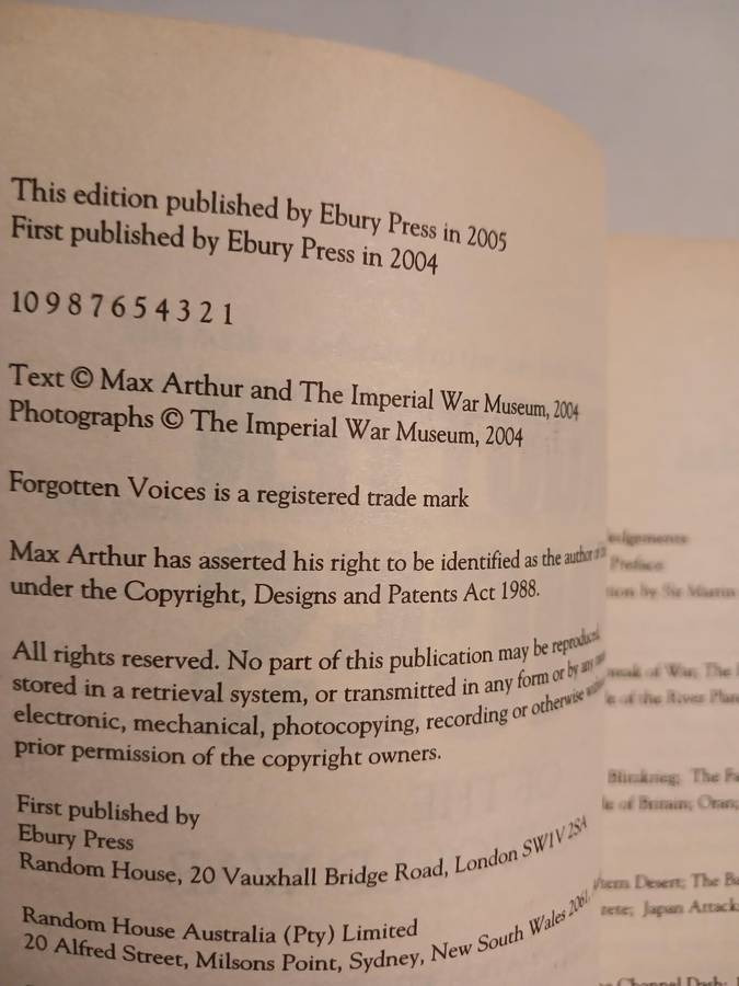 Forgotten Voices of the Second World War by Max Arthur