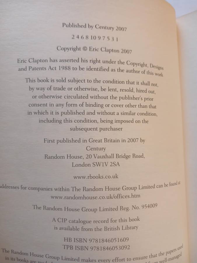 Eric Clapton, The Auotbiography by Eric Clapton