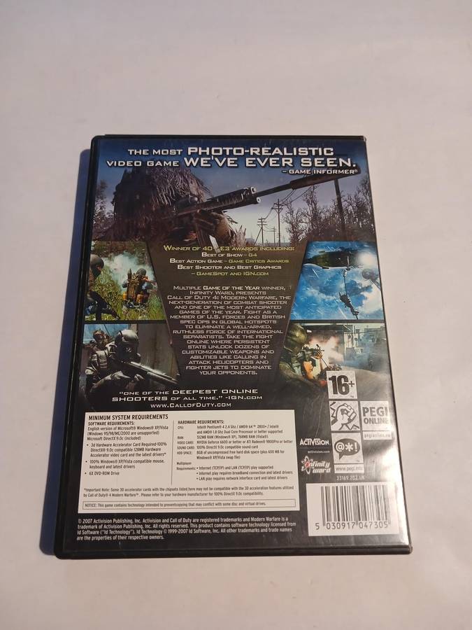 Call of Duty 4, Modern Warfare PC DVD