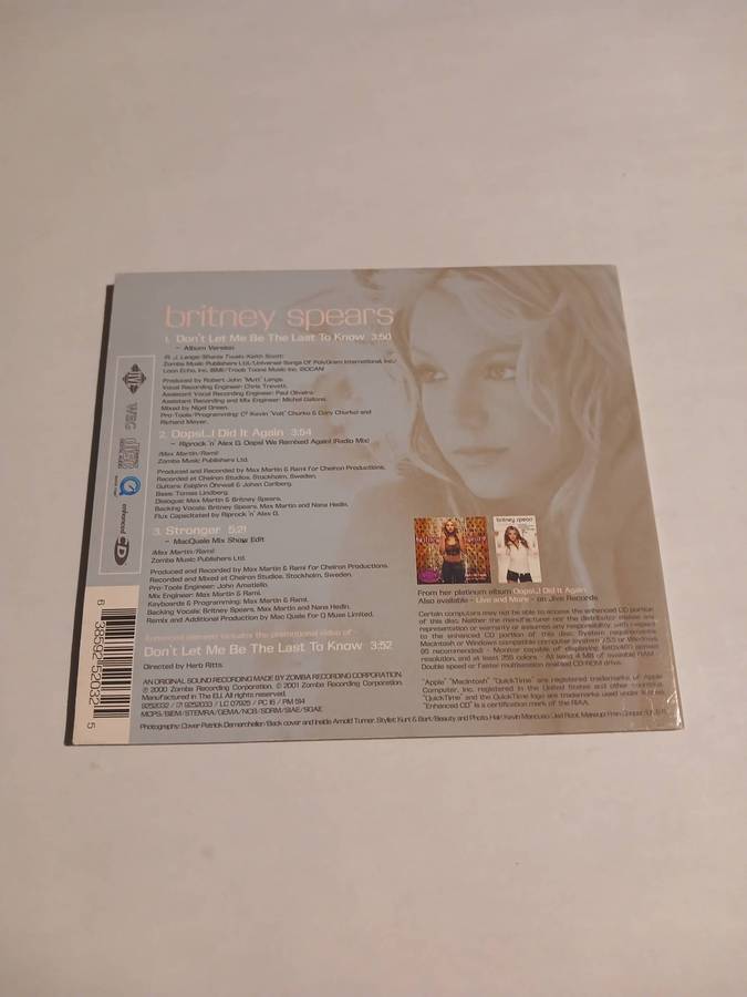 Britney Spears, Don't let me be the Last to Know CD single Enhanced, Limited Edition, UK