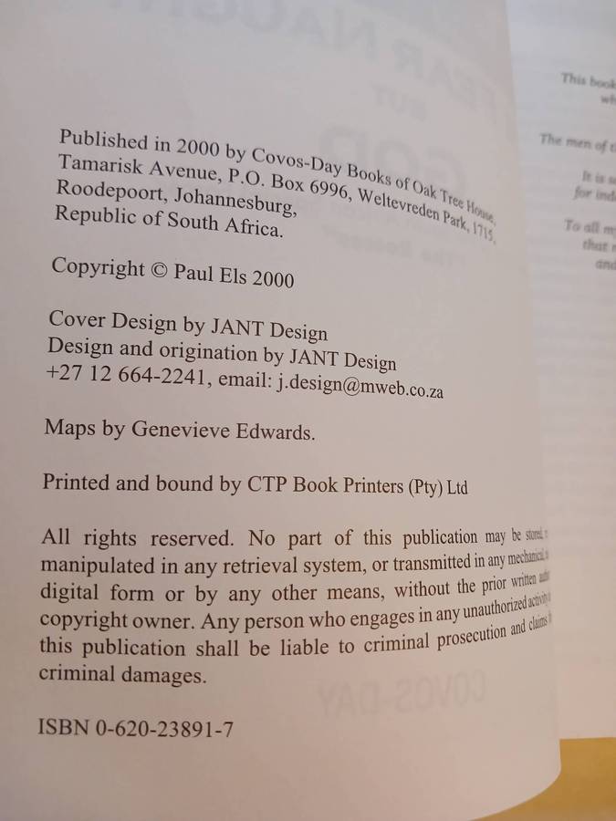 We Fear Naught but God, The Story of the South African Special Forces 'The Recces' by Paul Els