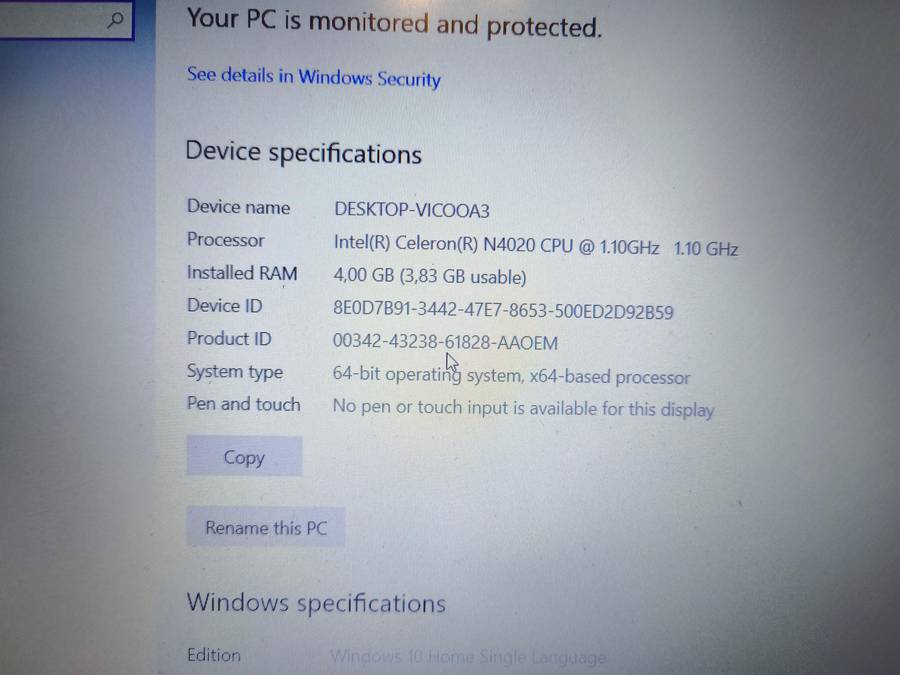 Asus X543M Laptop - Intel N4020, 4GB LPDDR4 RAM, 1TB HDD