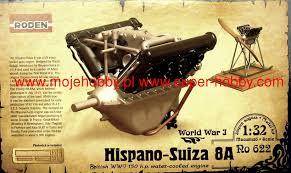 Hispano-Suiza 8A 150hp British WW1 Water-cooled Enginge - 1/32 Scale (Roden 622)