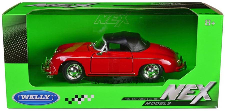 Porsche 356A Speedster (Convertible) Red 1/24 Scale WELLY 24106C-W-RED