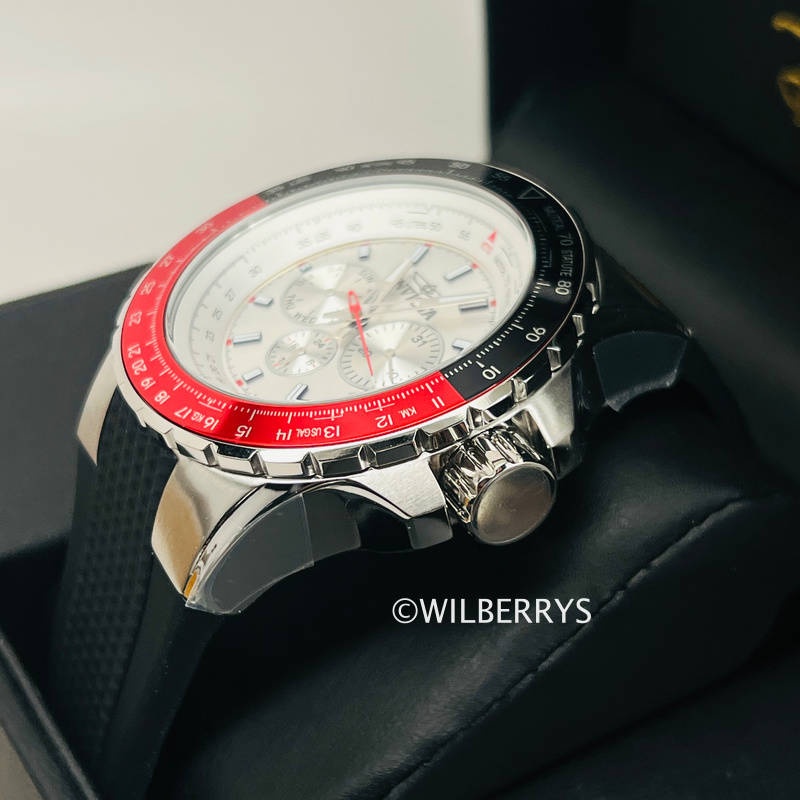Invicta Aviator 50mm Crimson Silver/Red Chronograph Watch