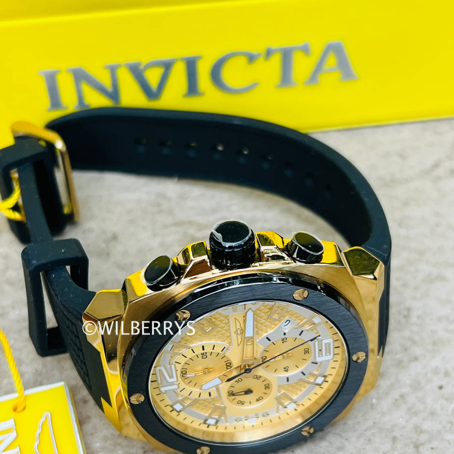 INVICTA Mens Racing Chronograph Limited Edition 47mm Watch Gold/Black