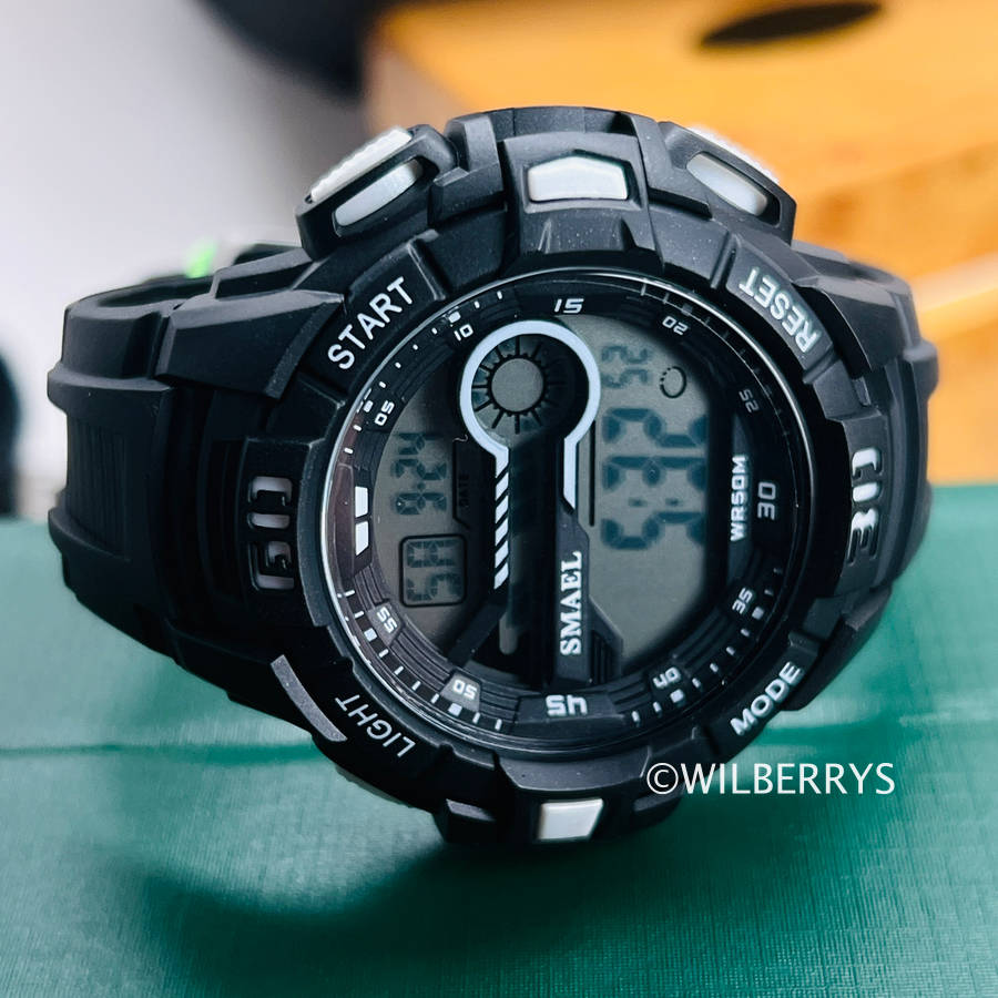 SMAEL SHOCK PROOF Mens COCKPIT 4 mode Black Watch WATER RESISTANT **BRAND NEW**