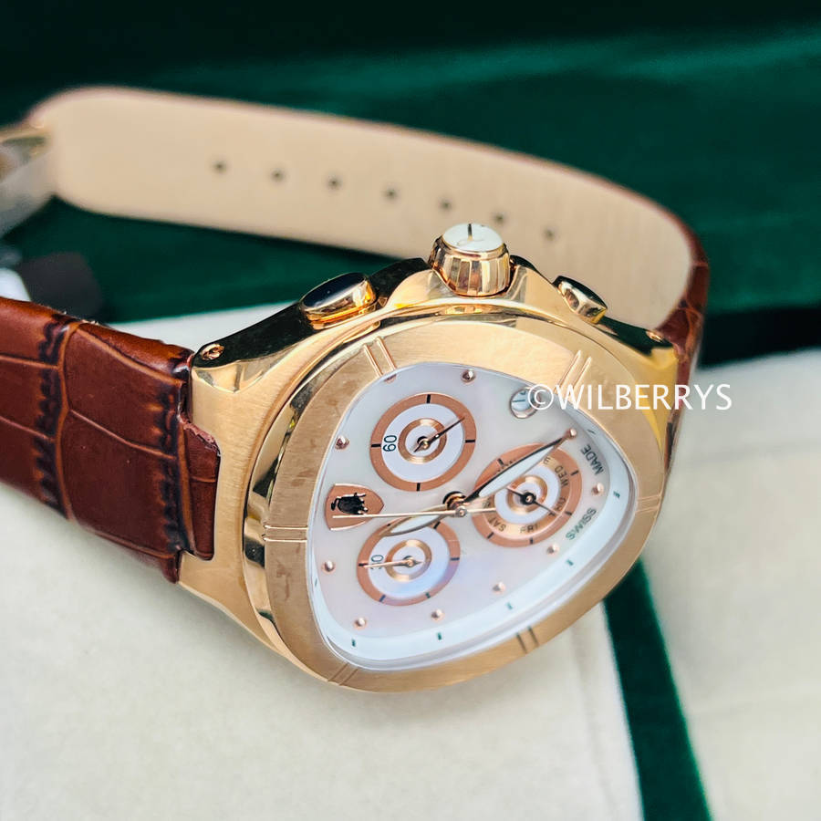 Tonino Lamborghini Women's Spyder Rose Gold / Brown Chronograph Watch