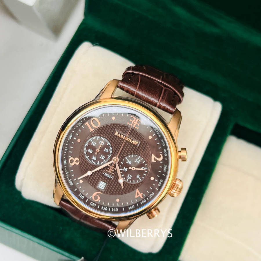 Thomas Earnshaw Breguet Classic Dress Chronograph Watch Chocolate Brown