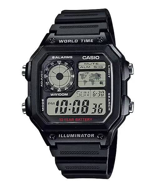 CASIO Mens Illuminator World Time Watch Silicone Strap Edition