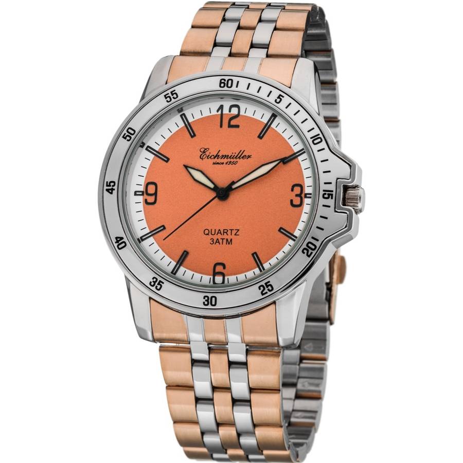 EICHMULLER Germany since 1950 Mens Lotus 44mm Two Toned Watch Orange