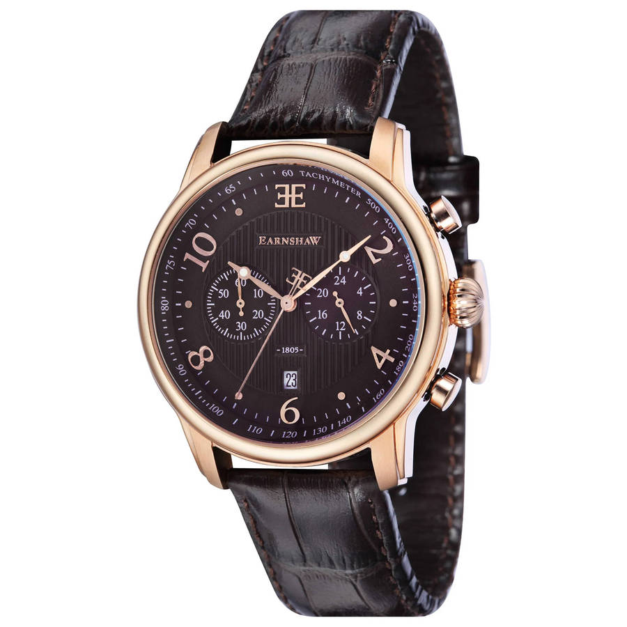 Thomas Earnshaw Breguet Classic Dress Chronograph Watch Chocolate Brown