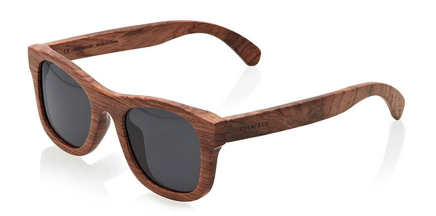 FINLAY AND CO LONDON Mens Wooden Rosewood Polarised Sunglasses