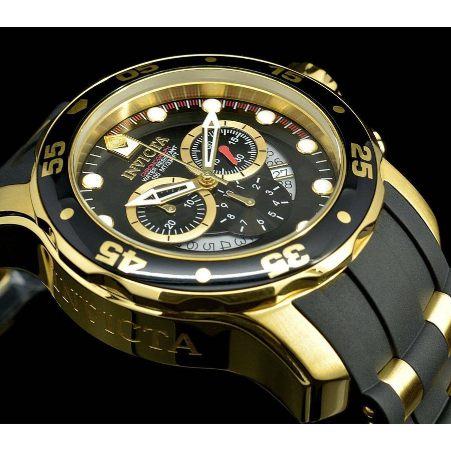 INVICTA Pro Diver 6981 Scuba Colossus 50mm Gold/Black Chronograph Watch