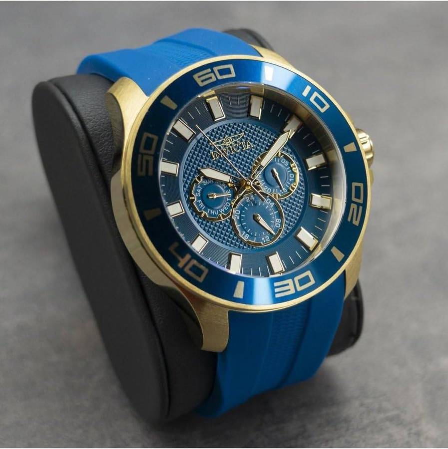 Invicta Pro Diver Sport 50mm Crimson Gold/Blue Chronograph Watch