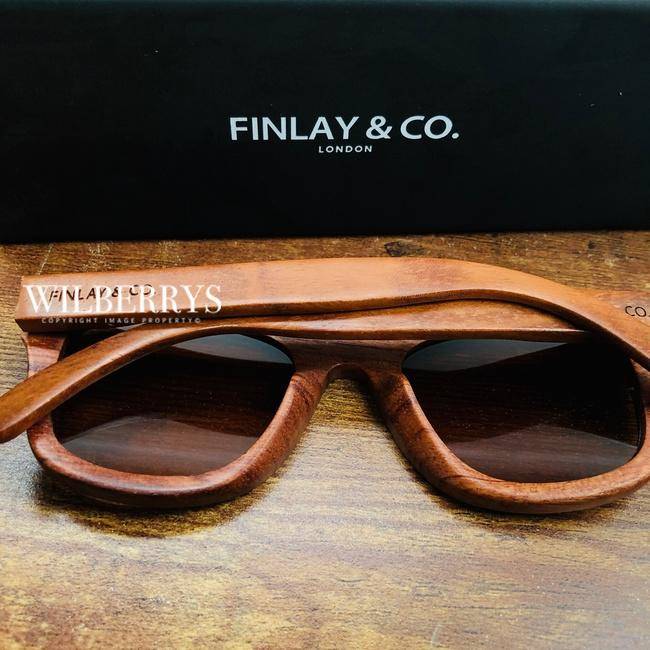 FINLAY AND CO LONDON Mens Wooden Rosewood Polarised Sunglasses
