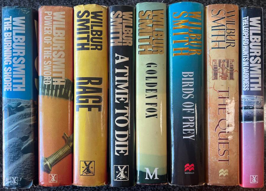 8 WILBUR SMITH BOOKS: ALL  HARDCOVER FIRST EDITIONS