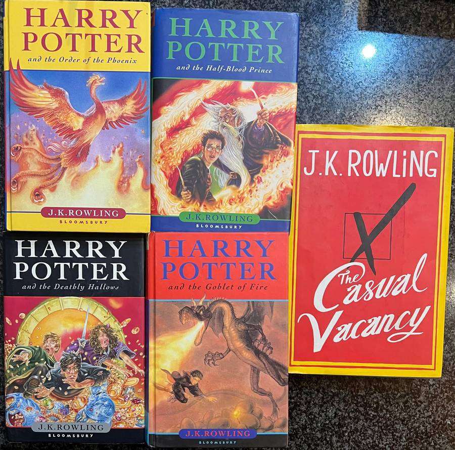 4 1ST EDITION J K ROWLING BOOKS! THE GOBLET OF FIRE, THE ORDER OF THE PHOENIX, THE HALF-BLOOD PRINCE