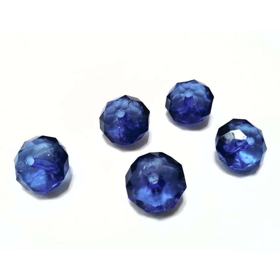 Beads/XXL PACK-Acrylic Beads-16mm+/-150pcs-blue facetted rondel-crystal optic-for jewellery crafting