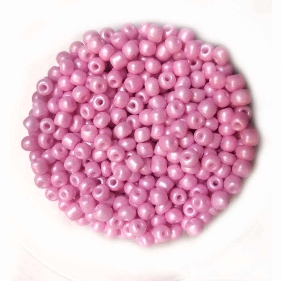 Beads / Glass  Seed Beads - 200pcs  - 4mm Size 6 - shiny Pink / Beads for crafting