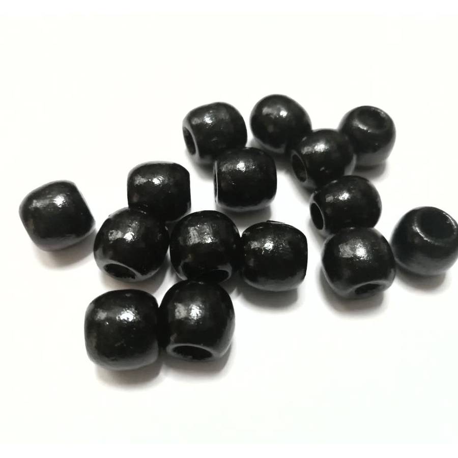 Beads / Wood Beads - black- 15pcs - 12mm / Beads for crafting
