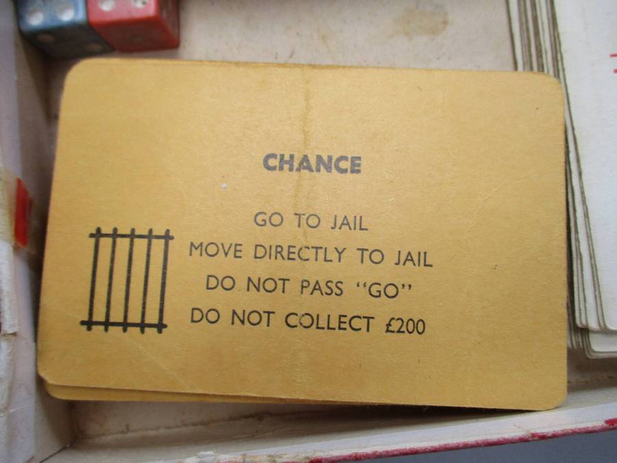 Vintage Monopoly Game - No board - only cards, dice and board pieces.
