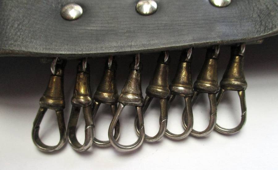 Vintage Black Leather Key Wallet