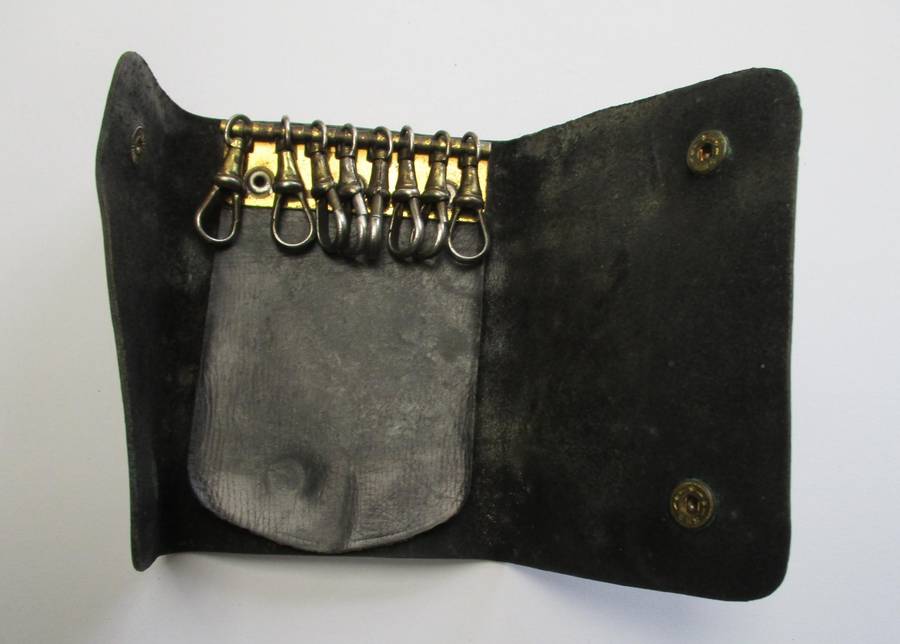 Vintage Black Leather Key Wallet