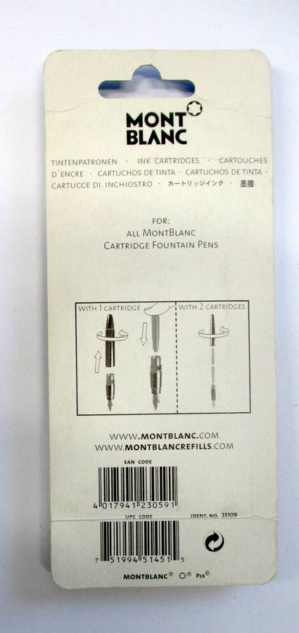 Mont Blanc - 12 Ink Cartridges  - Royal Blue - Sealed in original packaging