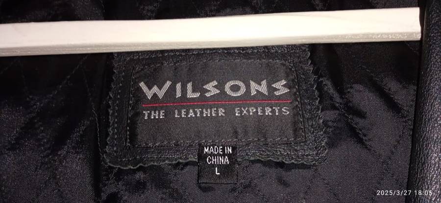 Wilsons Leather Black Hooded Mid-Length Jacket with Faux Fur Trim Hood