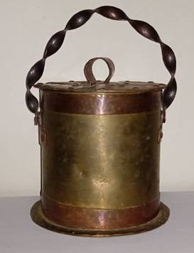 Brass bucket with lid
