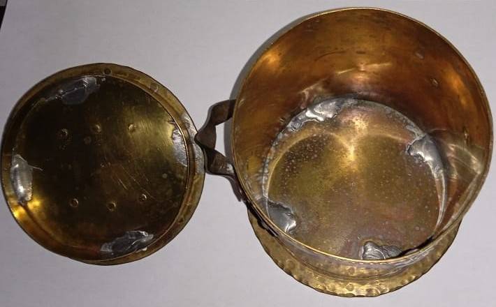 Brass bucket with lid