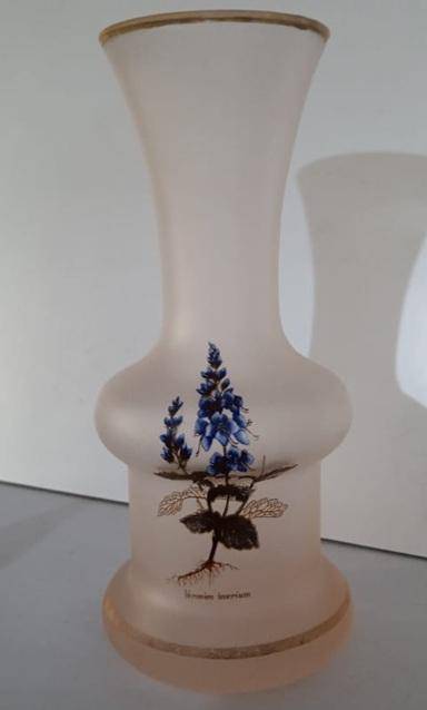 Vase and painted glass bottle