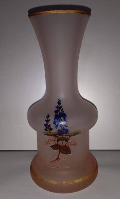 Vase and painted glass bottle