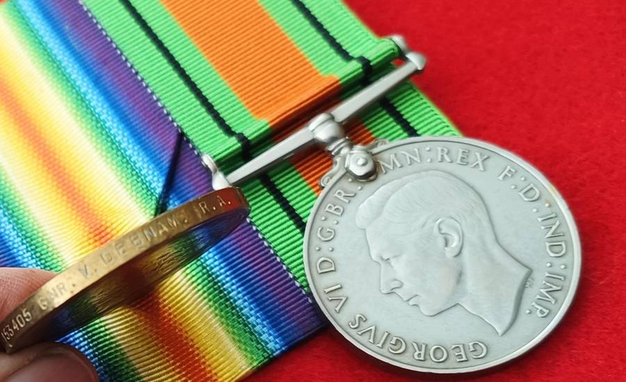 WWI & 2 FAMILY GROUP + EFFICIENCY MEDAL - FULL SIZE