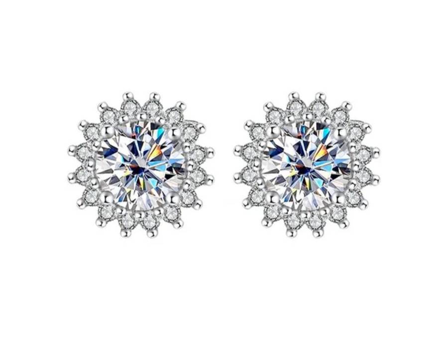 SPECIAL - 2ct Moissanite Sunflower Earrings