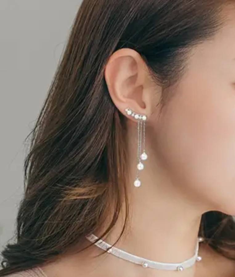 925 Silver Long Pearl Earrings