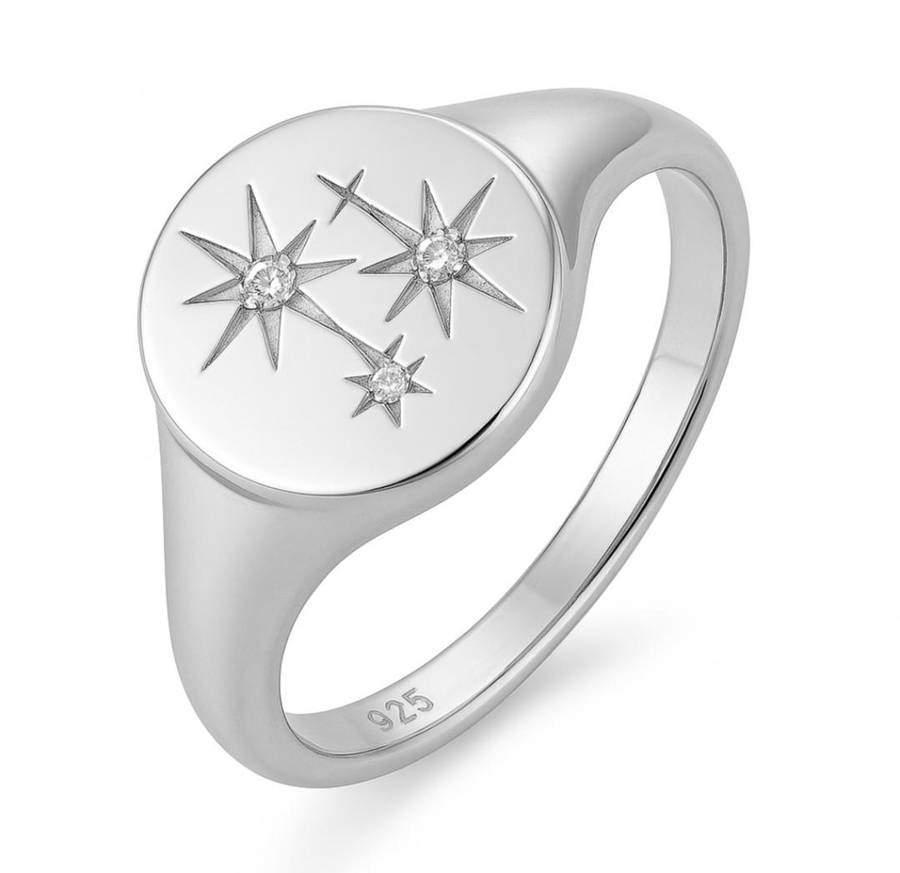 925 Silver Starlight Whisper Signet Ring