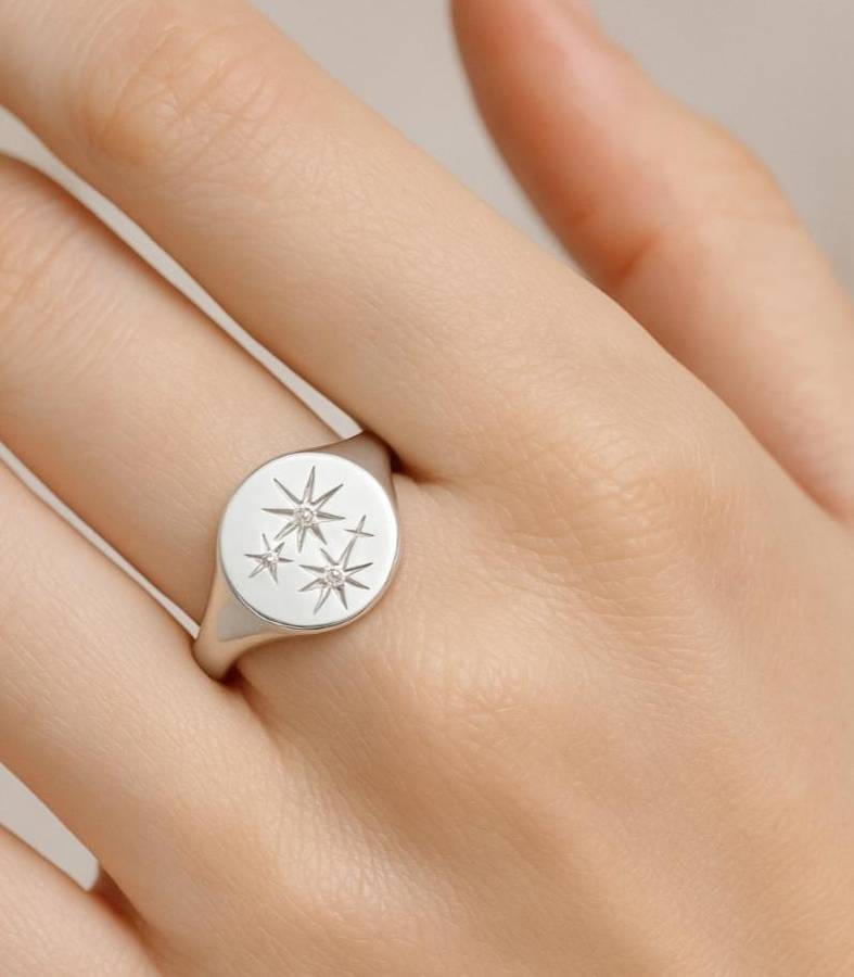 925 Silver Starlight Whisper Signet Ring
