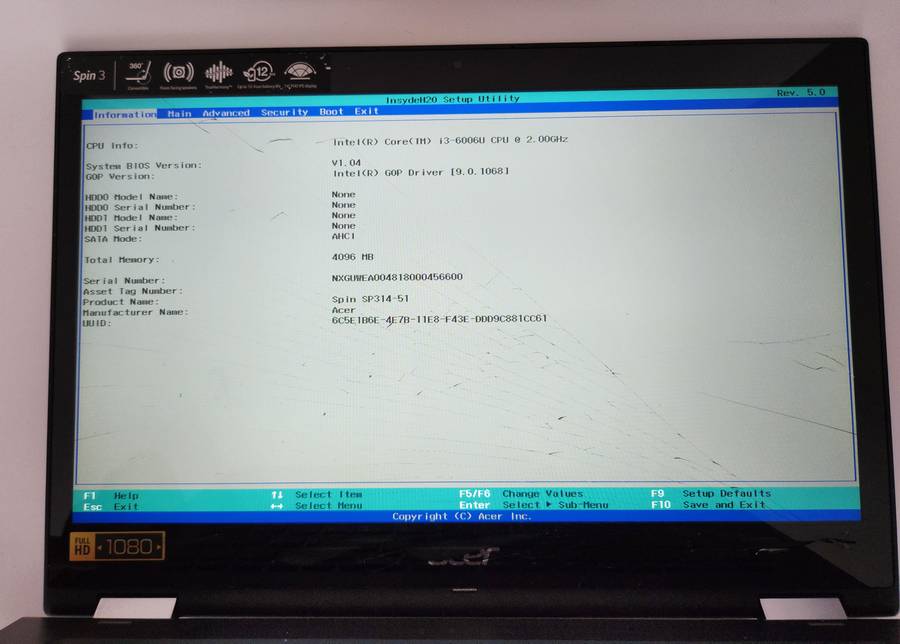 Acer Touch screen Core i3-6th Gen Laptop up for Grabs - ****** R30 SHIPPING *****