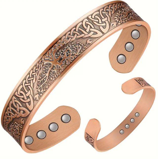 Copper Magnetic Bracelet Bangle with 12 Magnets 1pce