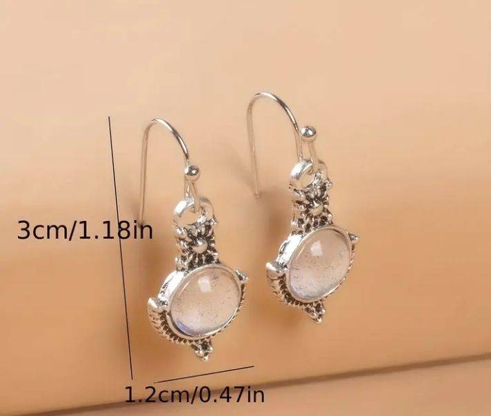 Vintage Style Moonstone Drop Earrings