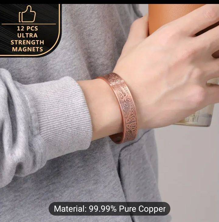Copper Magnetic Bracelet Bangle with 12 Magnets 1pce