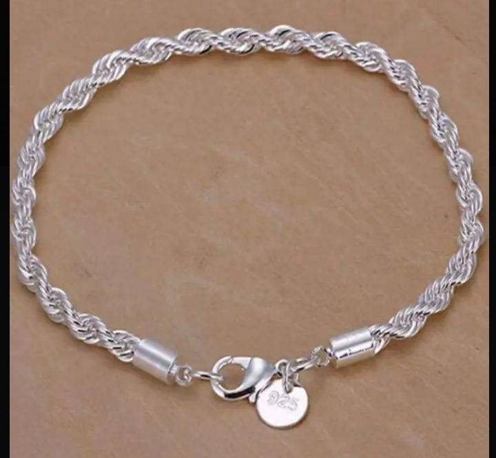 Sterling Silver Filled Twist Rope Bracelet