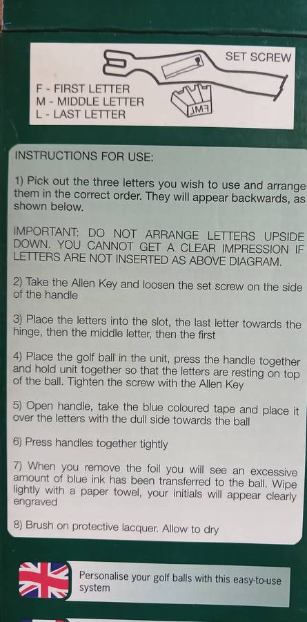 Golf Ball Monogrammer