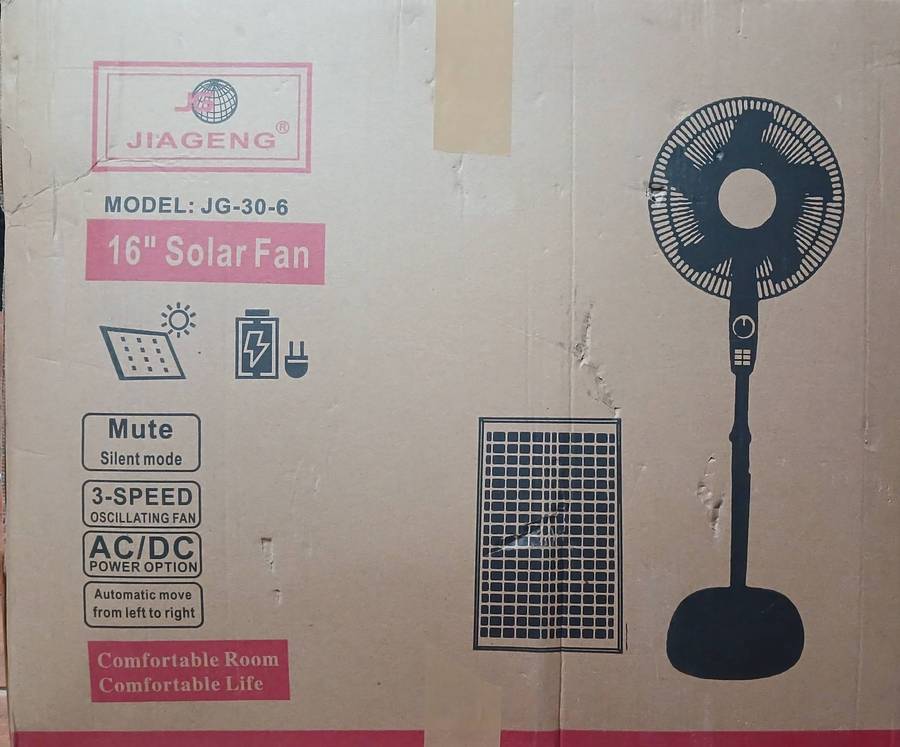 16"Solar DC Rechargeable Pedastal Fan