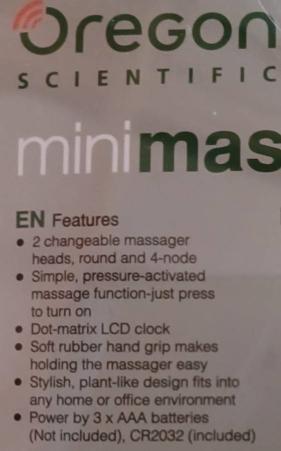 Oregon Scientific i.Comfort Mini Massager with Clock - Green