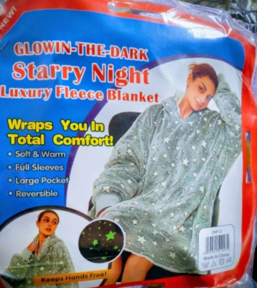 Halfsie Single Fleece Blanket with Glow-in-dark design