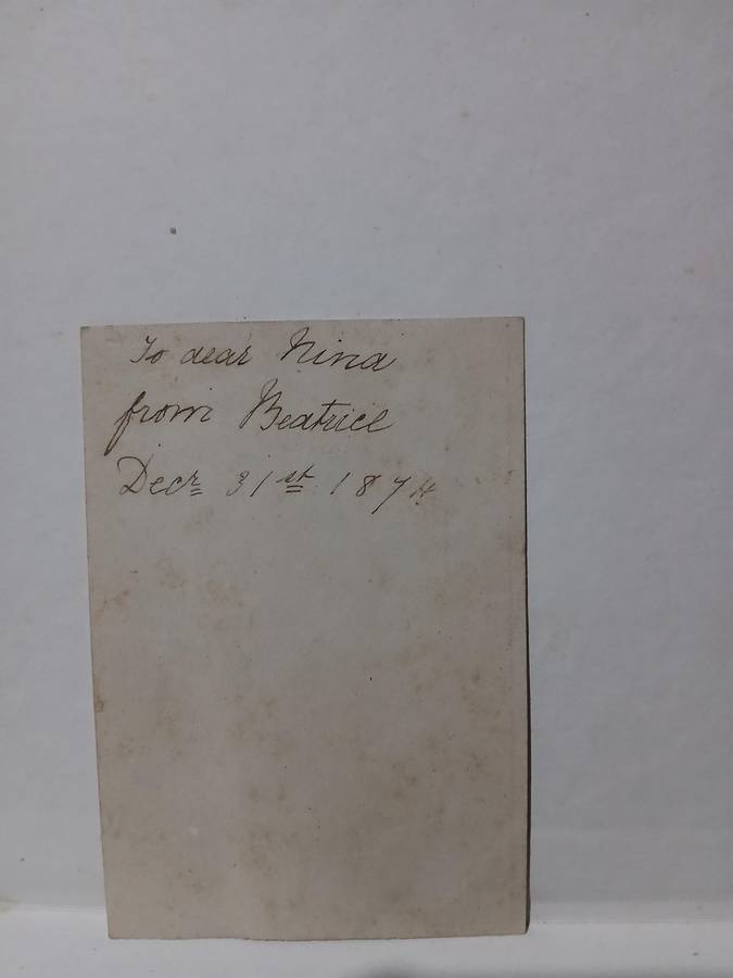 Vintage new year greeting card dated 1874