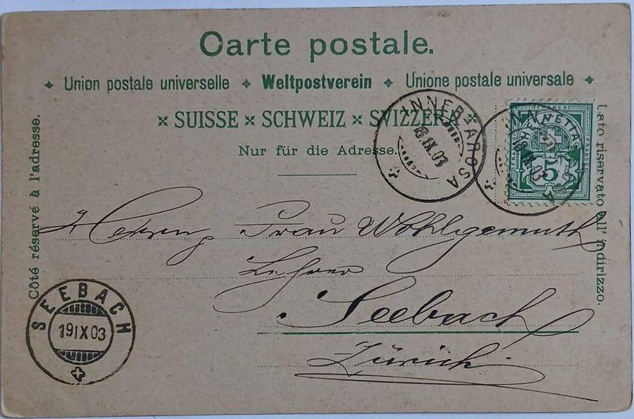 Grus Aus Arosa (switzerland) arosa hotel and resort colour postcard 1903